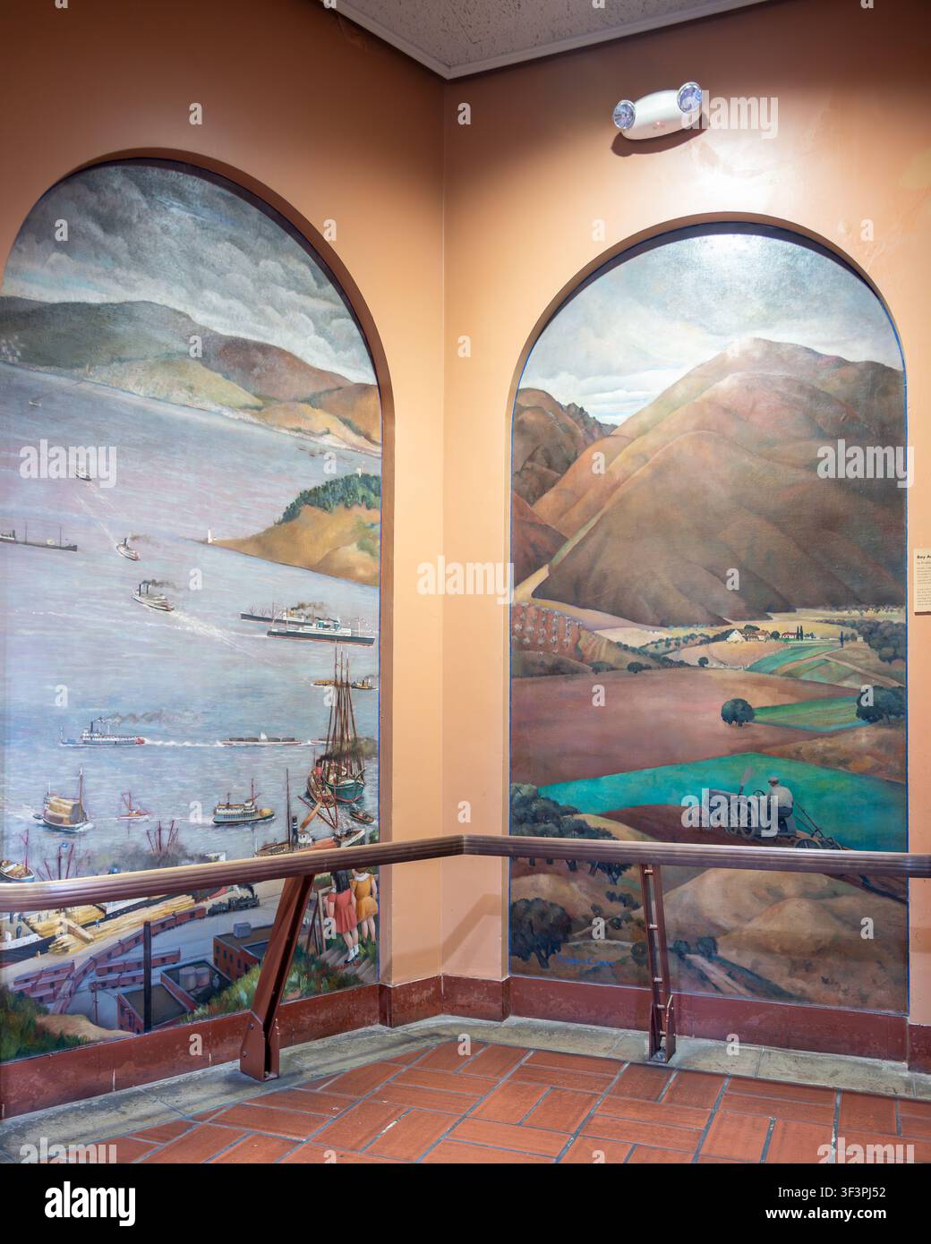 Coit-Turm-Mosaik, San Francisco, Kalifornien. Stockfoto