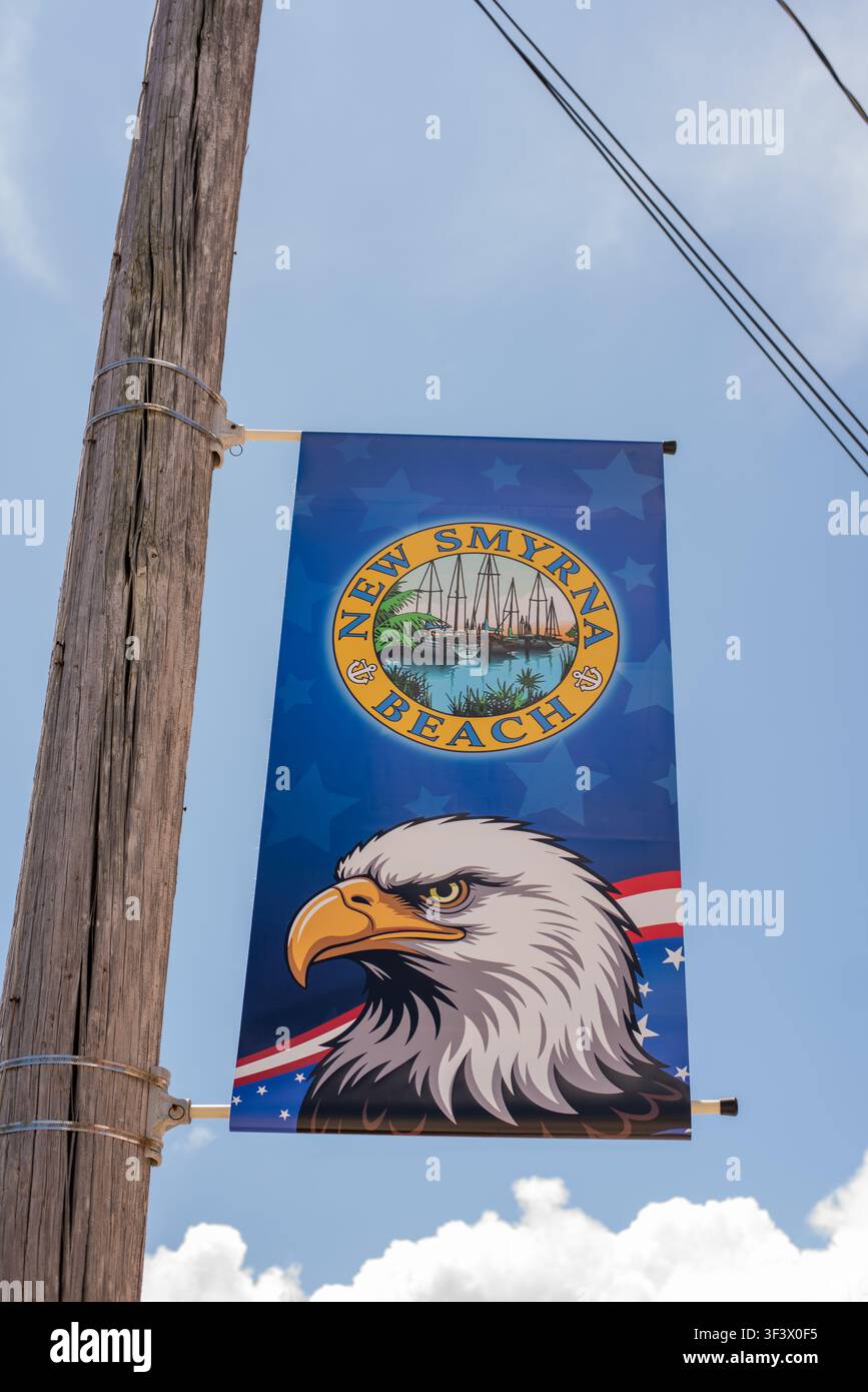 Szenen aus dem historischen Viertel Canal Street in New Smyrna Beach, Florida. Stockfoto