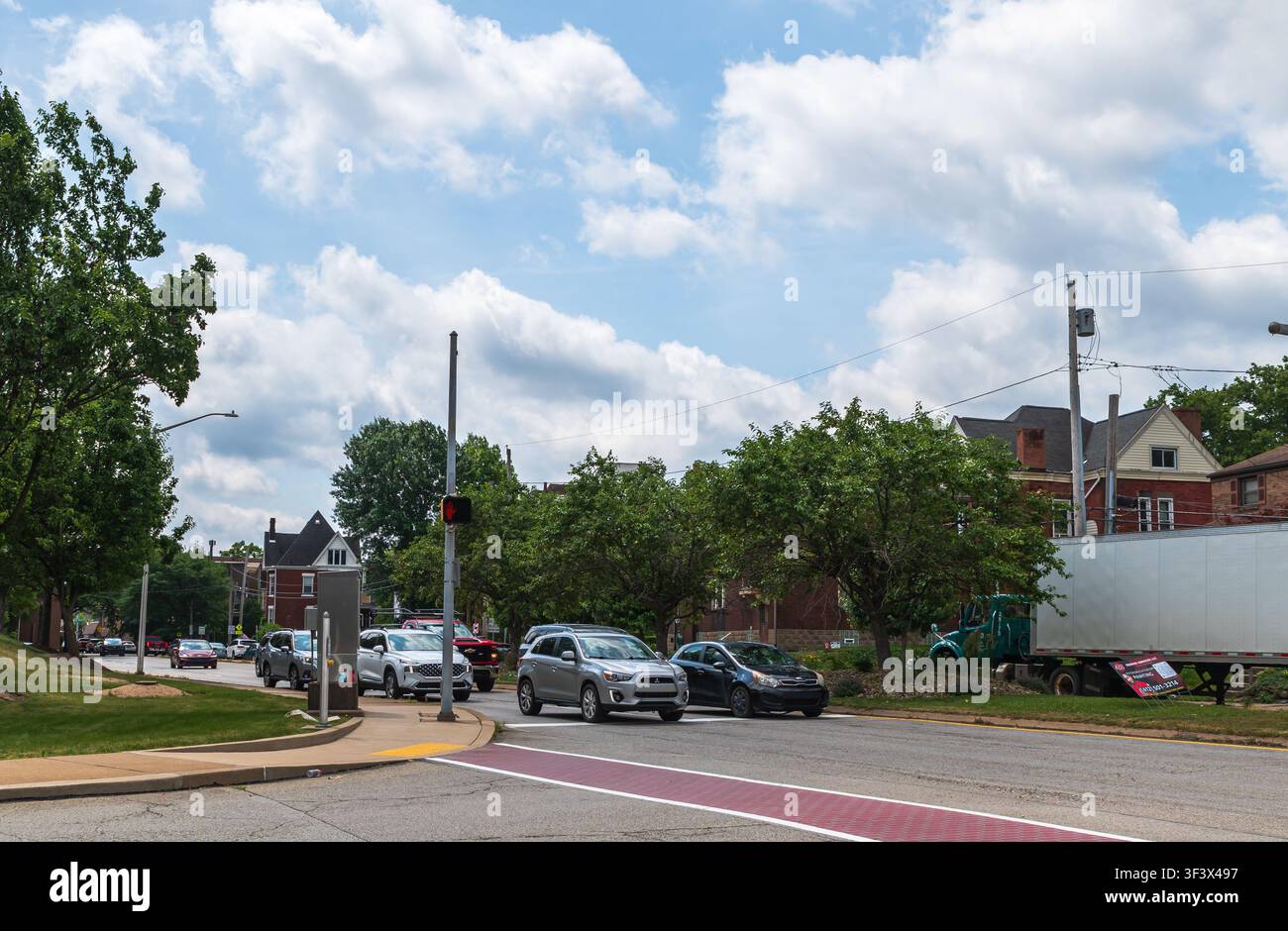 Eine dreifache Kreuzung in Swissvale, Pennsylvania Stockfoto