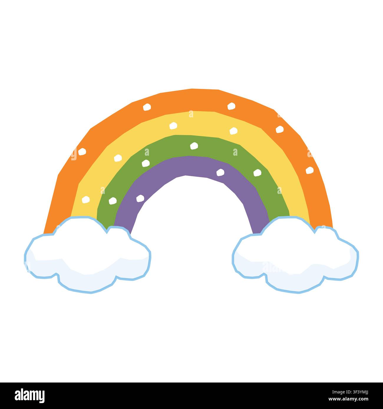 Niedliche Regenbogen-Cartoon-Vektorillustration isoliert auf weißem Hintergrund Stock Vektor