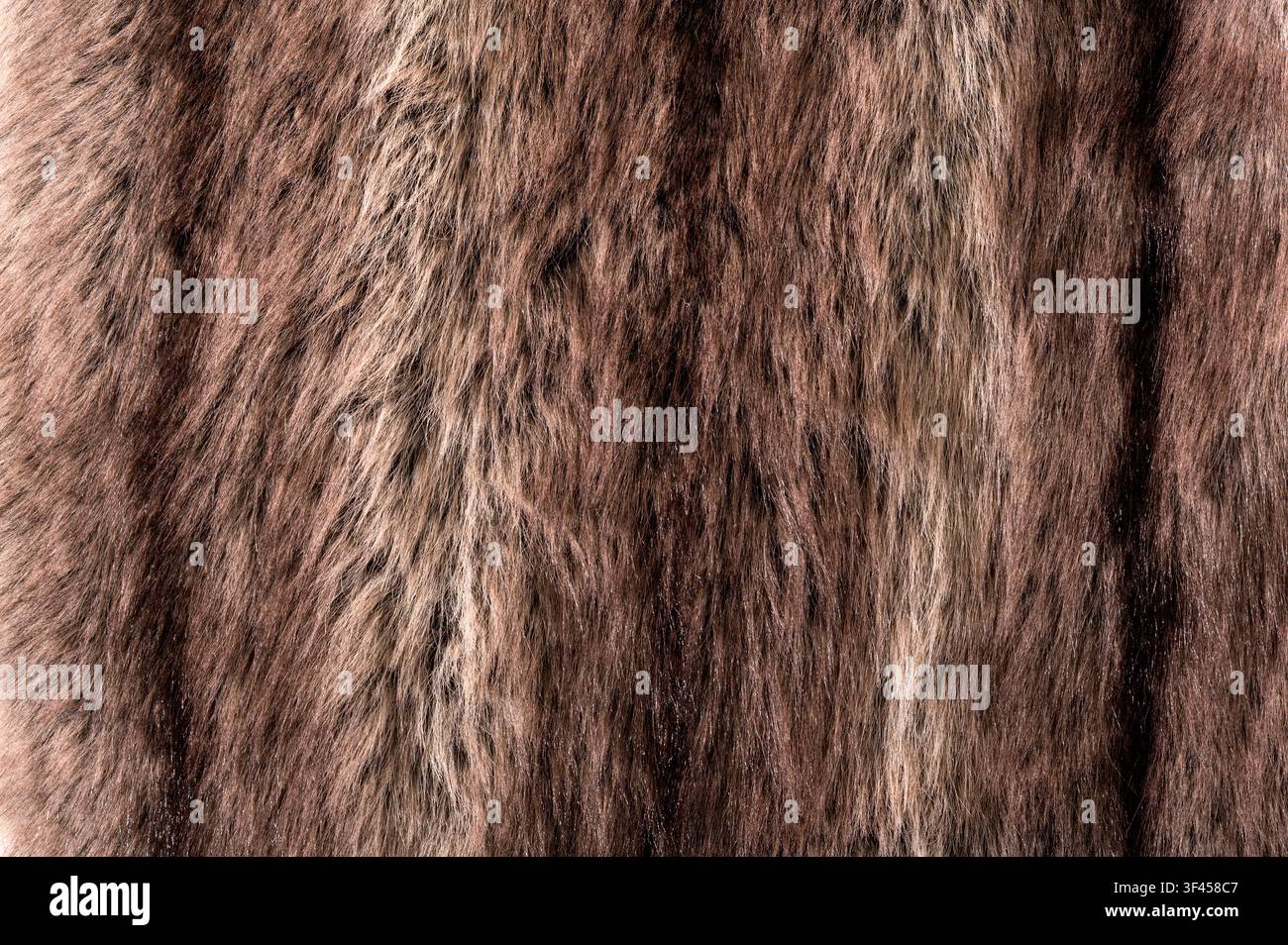 Braunes Tierfell zeigt eine weiche und warme natürliche Textur Stockfoto