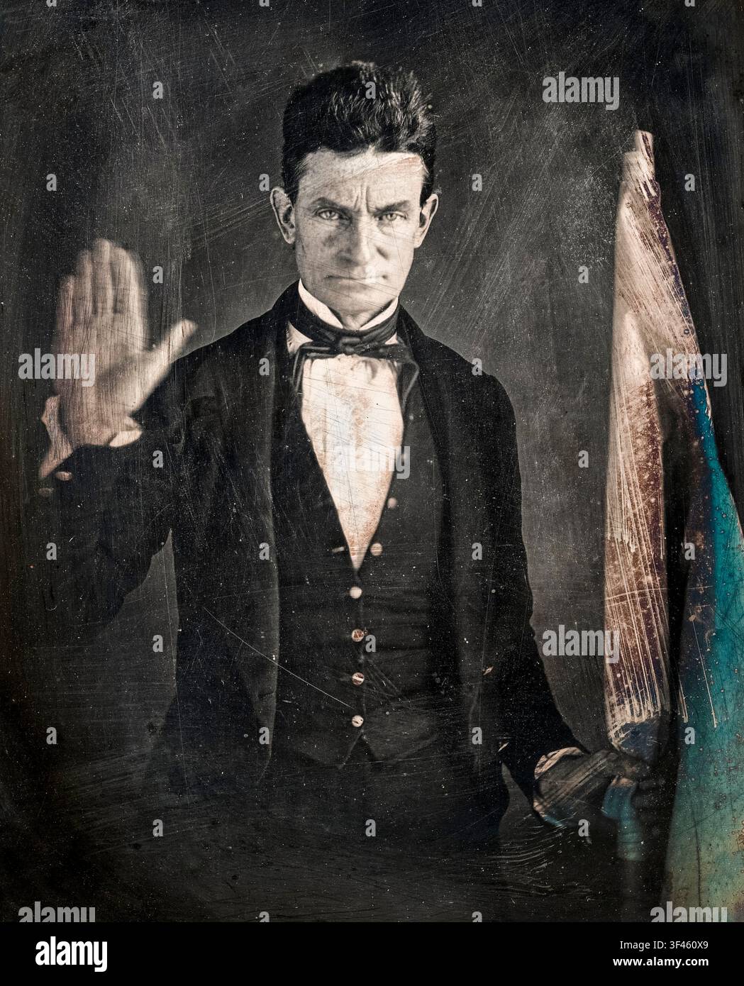 John Brown (1800-1859), Abolitionist in der Anti-Sklaverei-Bewegung, Porträtfotografie in Daguerreotypie von Augustus Washington, circa 1846-1847 Stockfoto