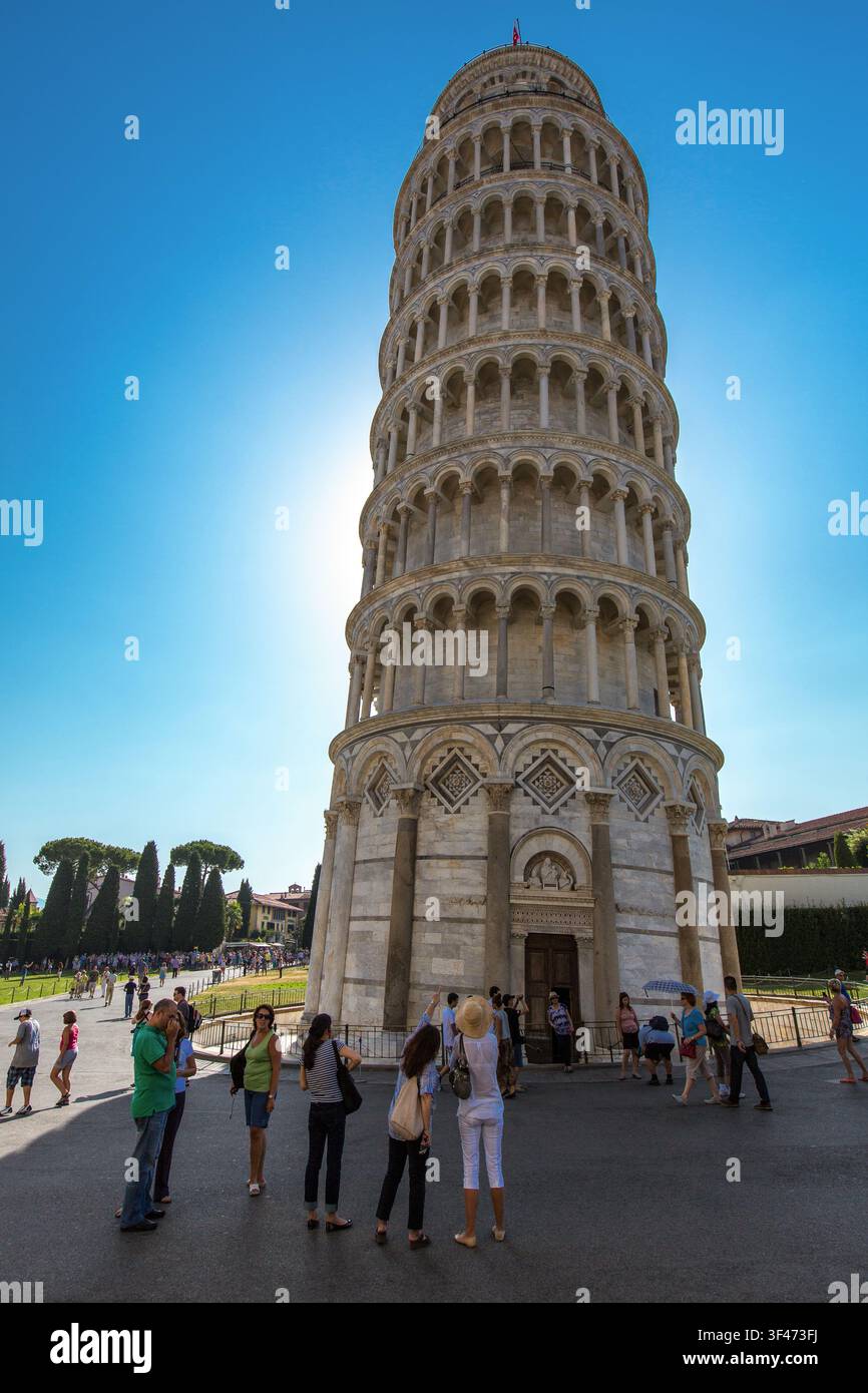 Italien, Pisa, Piazza Dei Miracoli, der schiefe Turm Stockfoto