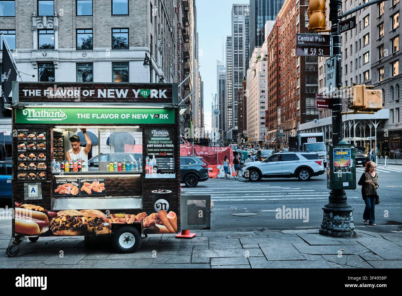 Central Park South & 6th Avenue, Midtown Manhattan, New York City, USA Stockfoto