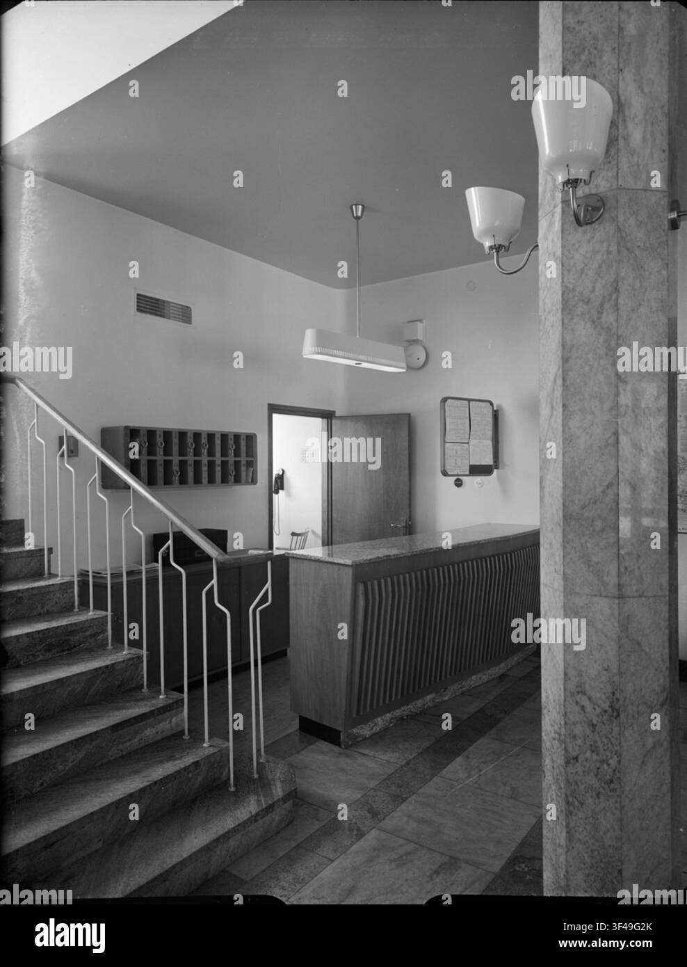 Die Rezeption des Hotel Nissastigen, Gislaved. Stockfoto