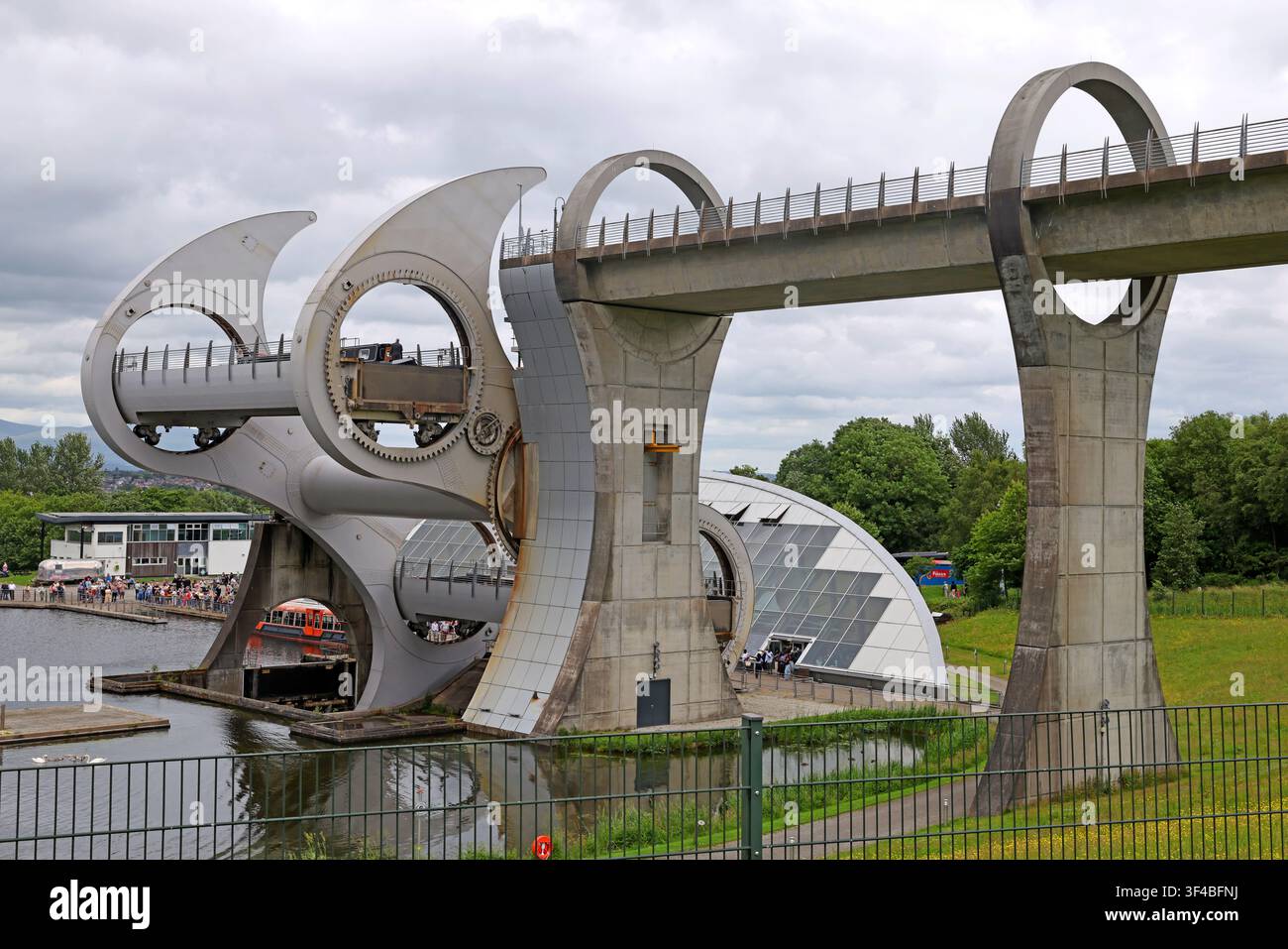 Nahaufnahme des Falkirk-Wheel-Bootslifts, Falkirk, Schottland, UK. Stockfoto