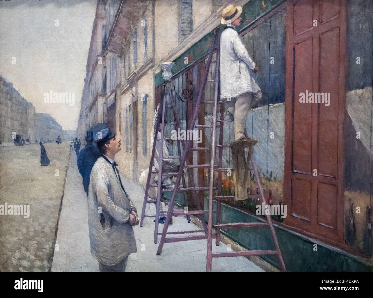 Hausmaler - ein Gemälde von Gustave Caillbotte - Originalkunst im Musee D'Orsay in Paris, Frankreich Stockfoto