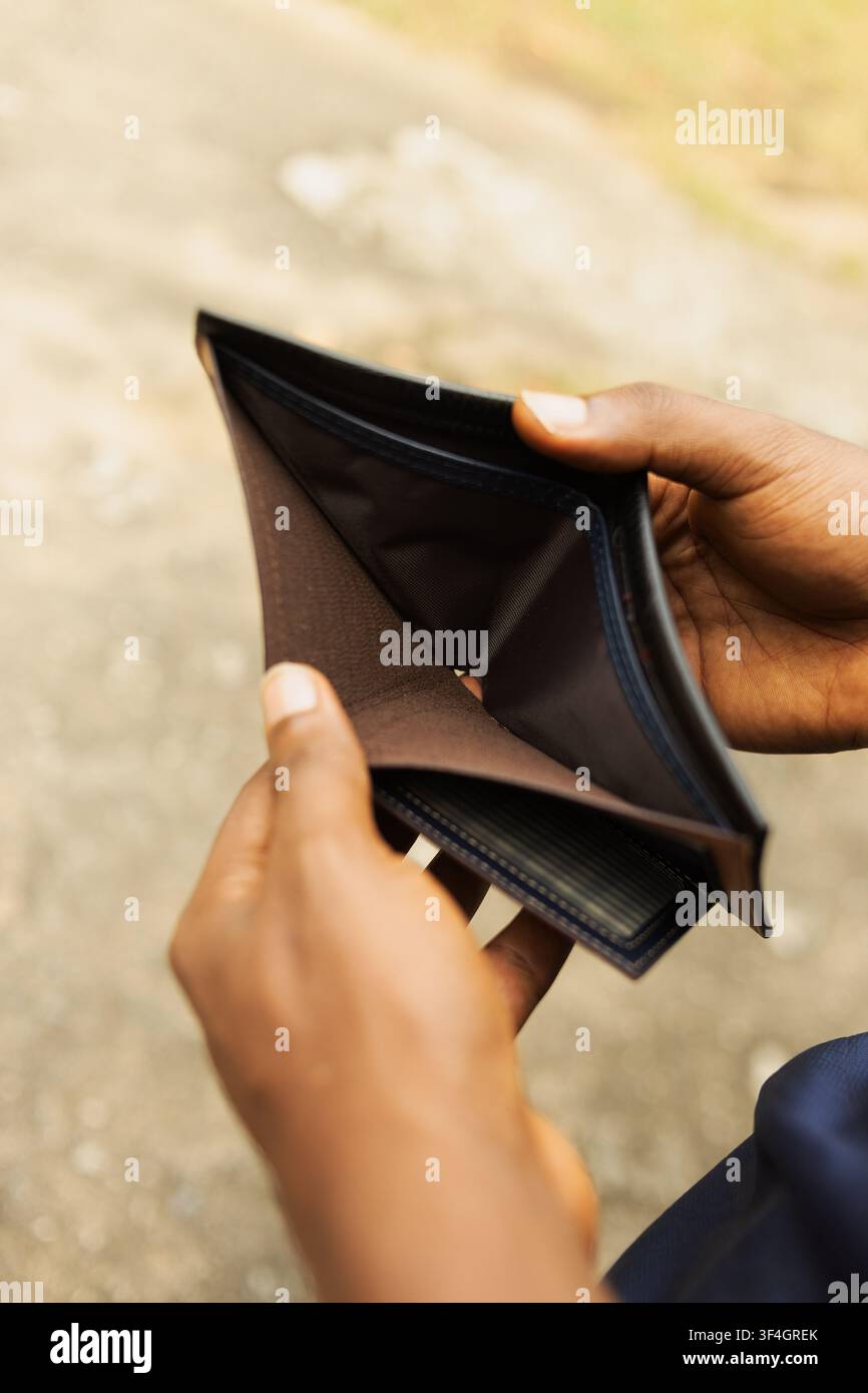 Eine leere Geldbörse Stockfoto