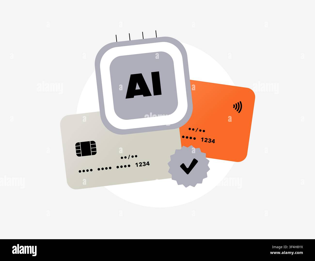 Optimierung der Zahlungsmethoden mit KI zur Auswahl bevorzugter Zahlungsoptionen, Transaktionsgenehmigungsanalyse, intelligentes Routing und Konvertierungsoptimierung für den digitalen Handel. Flachdesign-Vektorillustration. Stock Vektor