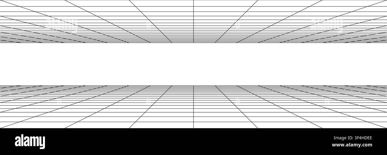 Parallele Ebenen Laborplan, Y2K KI-Infografik-Gitter, Arcade-Linienraum. 3D-Spiel-isometrische Ebene, Industrieboden. Gemustertes Retro-Quadrat-Podest, Mathematik Stock Vektor