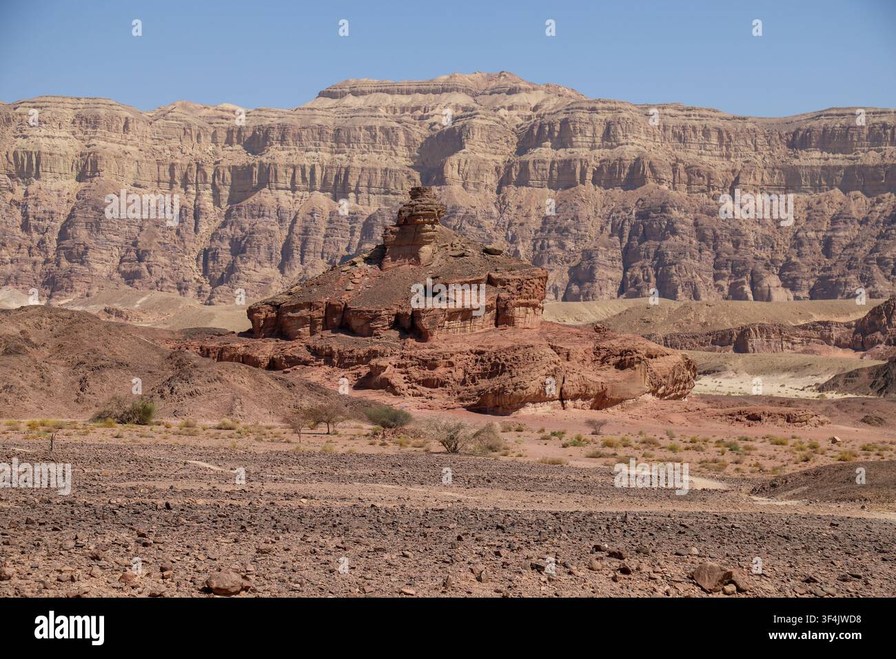 Spektakuläre Sandsteinformationen im Timna-Park im Negev-Wüstengebiet im Süden Israels Stockfoto
