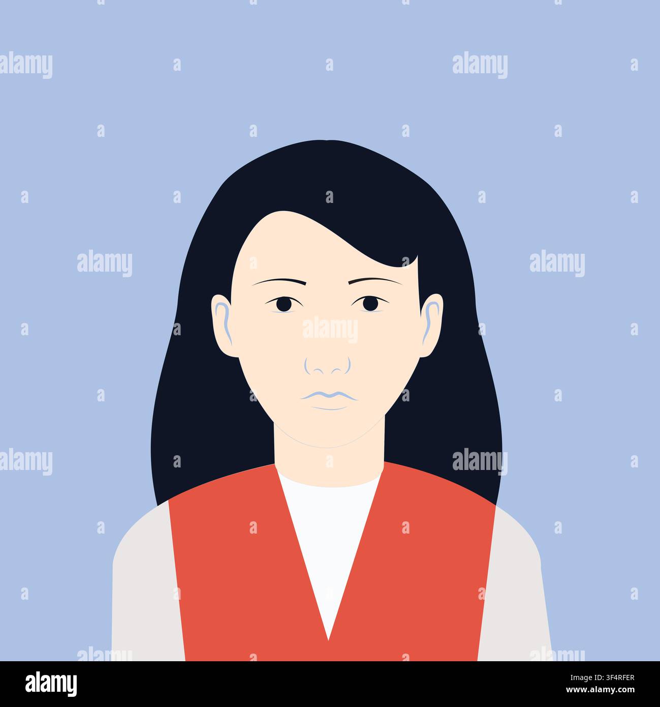 Minimalistischer flacher Vektor-Professioneller weiblicher Porträt-Avatar-Illustration Stock Vektor