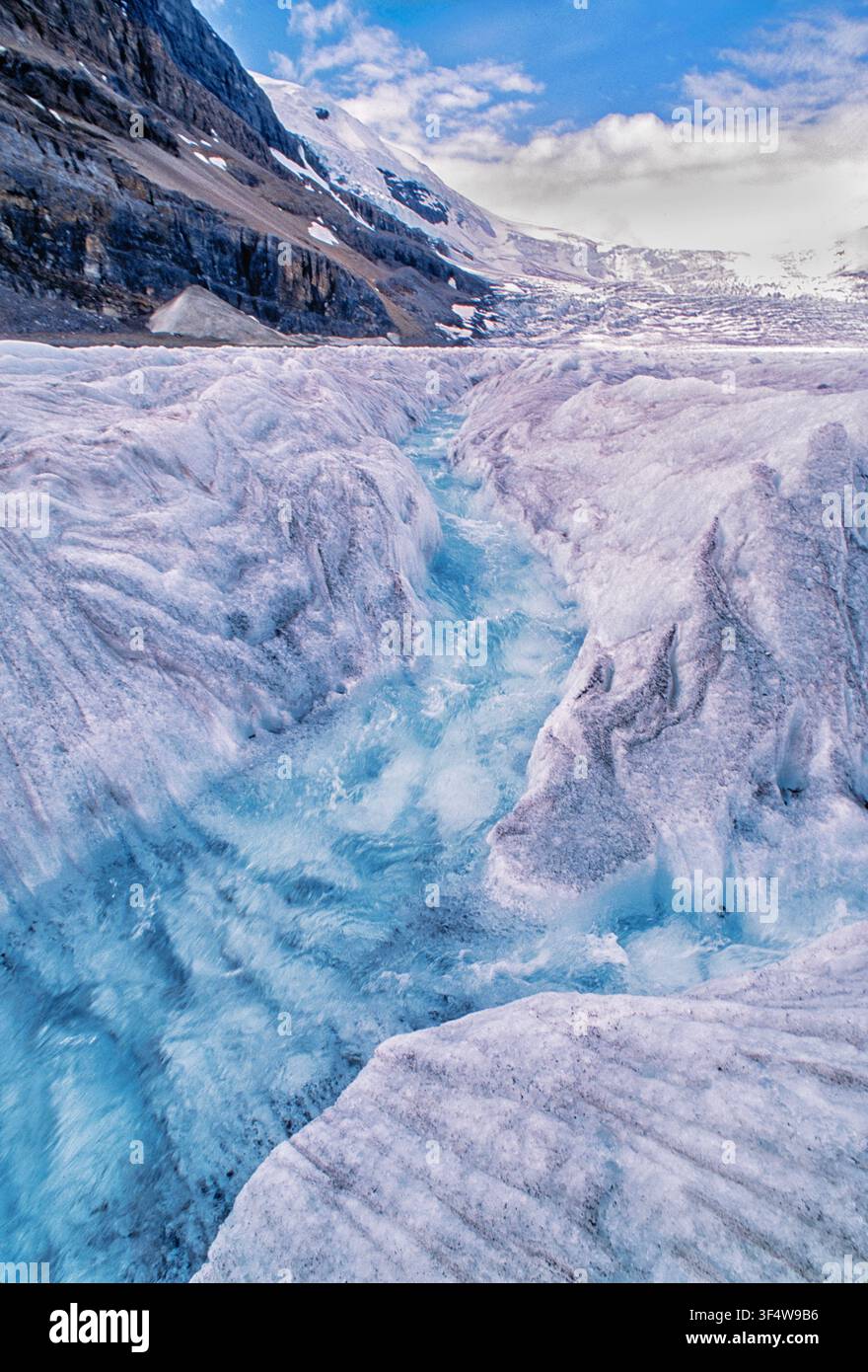 Athabasca-Gletscher. Kanada Aufnahme im Jahr 1993 Stockfoto