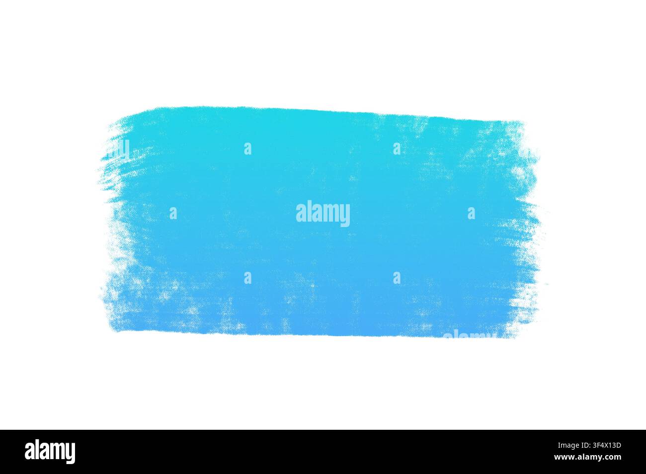 Blaues Aquarell-Pinselstrich-Banner auf weißem Hintergrund, handgemalter türkiser Textmarker für Textüberlagerung Stockfoto