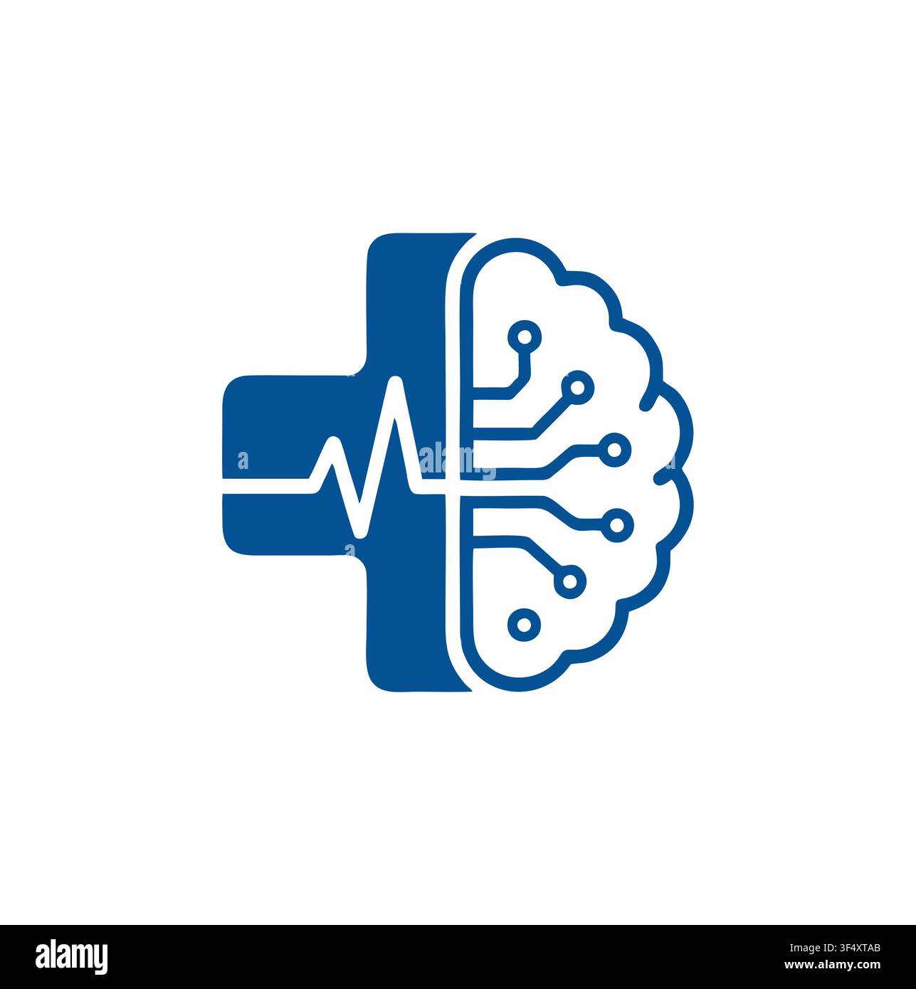 Modernes professionelles Gehirn-Puls-Medical-Cross-Vektor-Logo-Design Stock Vektor
