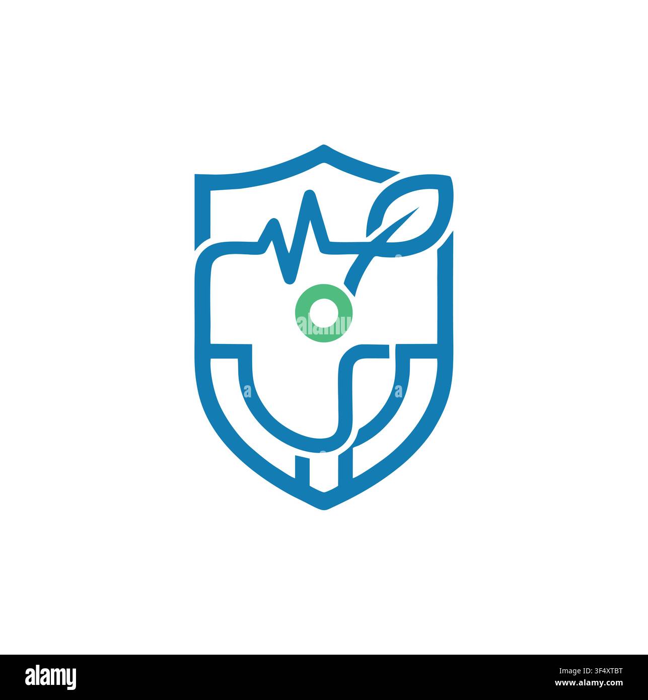 Modernes professionelles Linienkunst-Gesundheits-Schild-Blatt-Medizin-Logo Stock Vektor