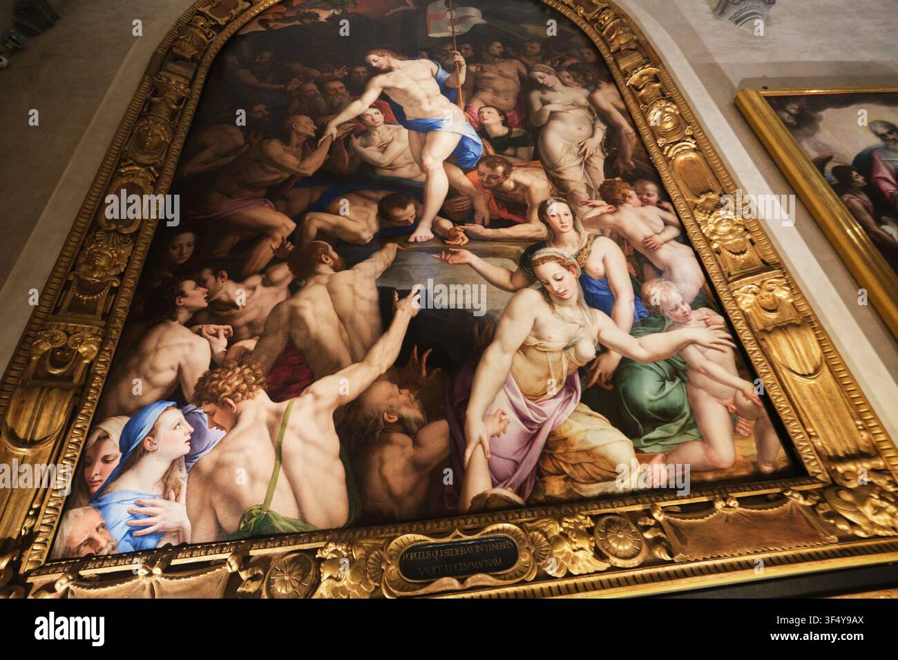 Florenz, Italien - Mai 2026: Christus im Limbus-Malerei von Agnolo Bronzino in der Basilica di Santa Croce Stockfoto