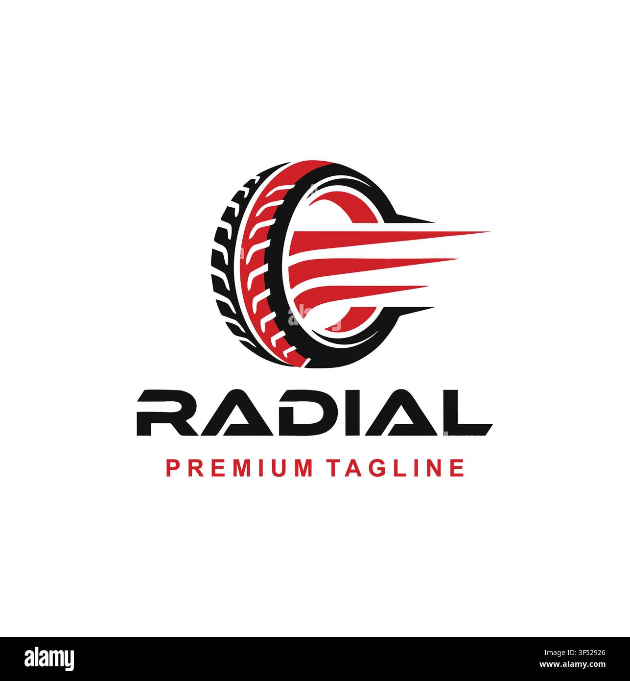 Professionelles dynamisches Radialreifen-Geschwindigkeitslinien-Auto-Logo-Template Stock Vektor