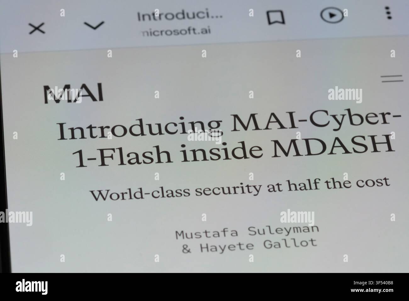 Shanghai, China – 31. Juli 2026: MAI-Cyber-1-Flash-KI-Modell von Microsoft AI Stockfoto