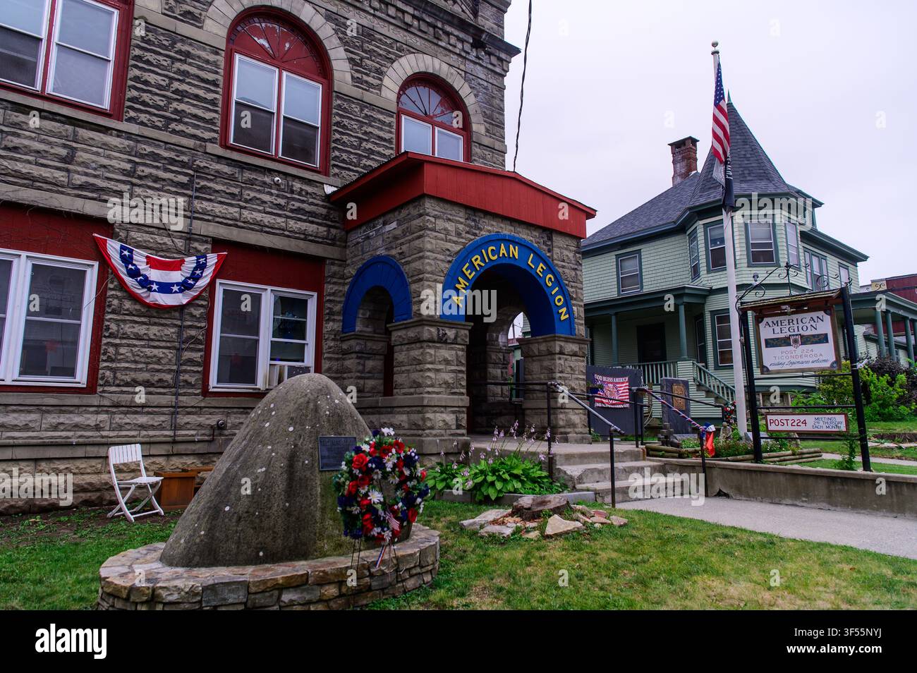 Die American Legion in Ticonderoga, NY am Mittwoch, dem 15. Juli 2026. Stockfoto