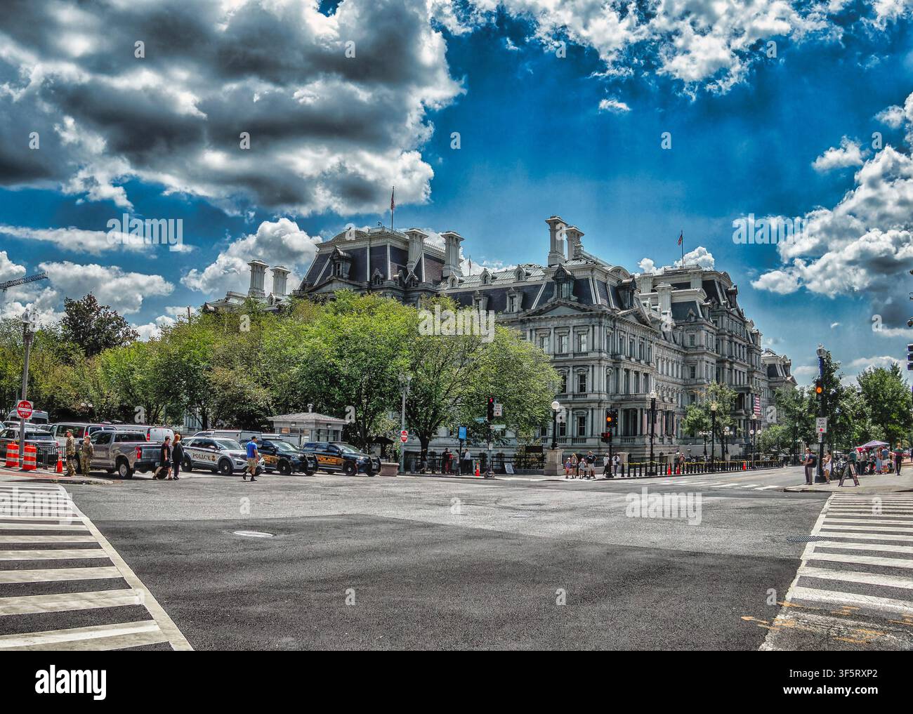 Das Eisenhower Executive Office Building (EEOB), das sich neben dem Weißen Haus in Washington, D.C. befindet. Stockfoto