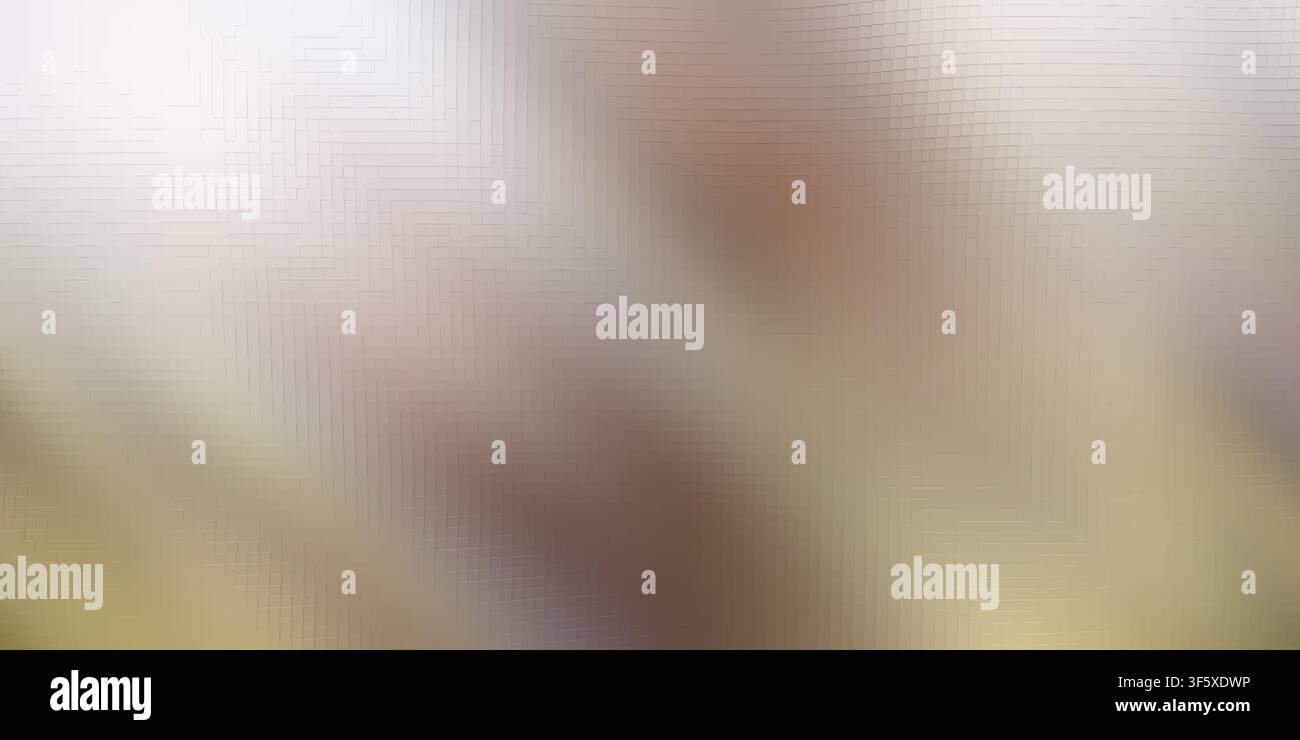 Ein digitaler abstrakter Hintergrund mit einer subtilen 3D-Block- oder pixelierten Textur und einem weichen, warmen Farbverlauf von hellen zu dunklen Tönen. Stockfoto