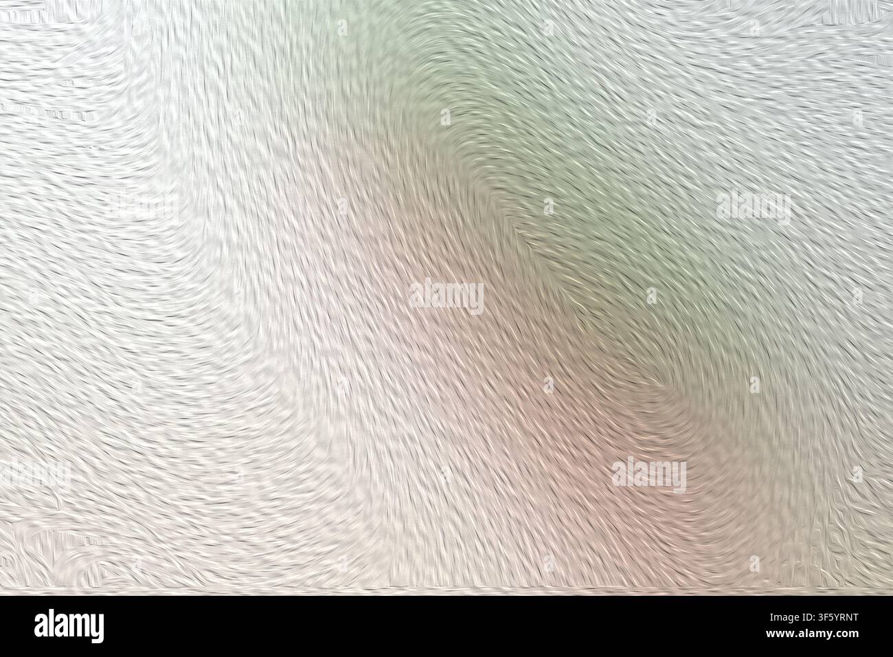 Ein texturierter abstrakter Hintergrund mit wirbelnden, faserartigen Mustern und einem subtilen Farbverlauf von weichem Grün zu hellem Rosa und Weiß. Stockfoto