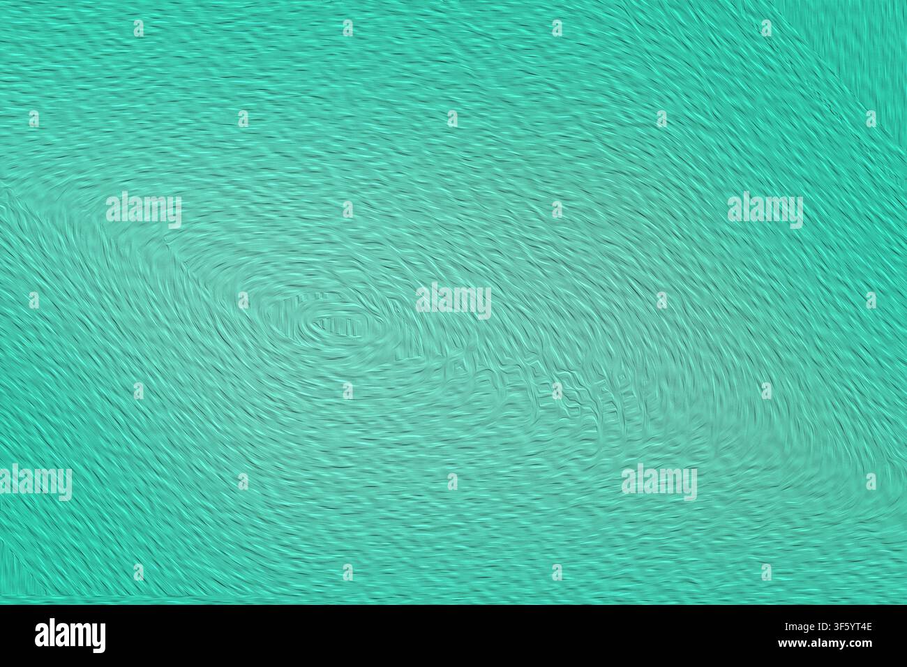 Ein lebendiger türkisfarbener Hintergrund mit einem dynamischen, wirbelnden Vortex-Muster und einem texturierten, pinselstrichartigen Effekt, der ein Gefühl von flüssiger Bewegung erzeugt. Stockfoto