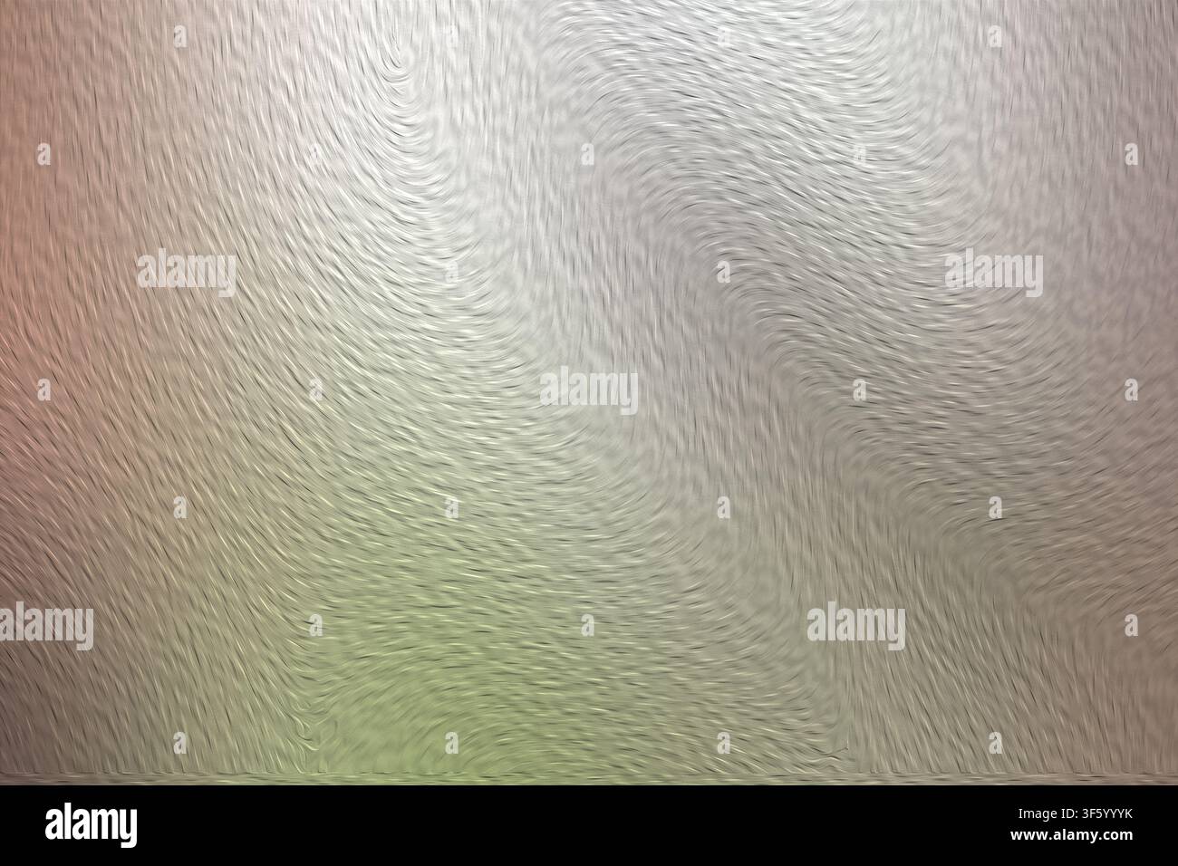 Ein abstrakter digitaler Kunsthintergrund mit einer texturierten Oberfläche und fließenden, wellenartigen Mustern in subtilen, gedämpften Tönen von Beige, Grau und weichem Grün. Stockfoto