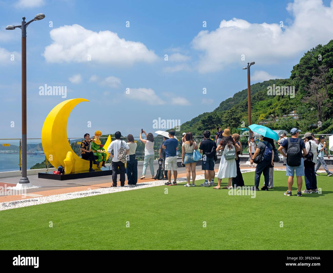 Foto-Stop des Kleinen Prinzen im Gamcheon-Kulturviertel, Busan Stockfoto