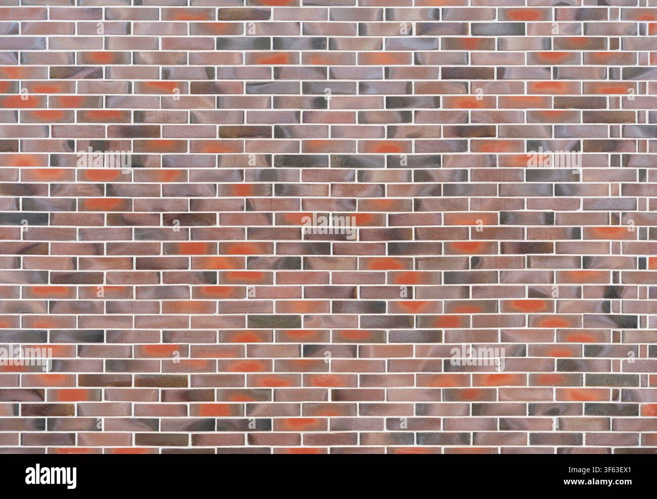 Vollbild der frontalen Ziegelwand Stockfoto