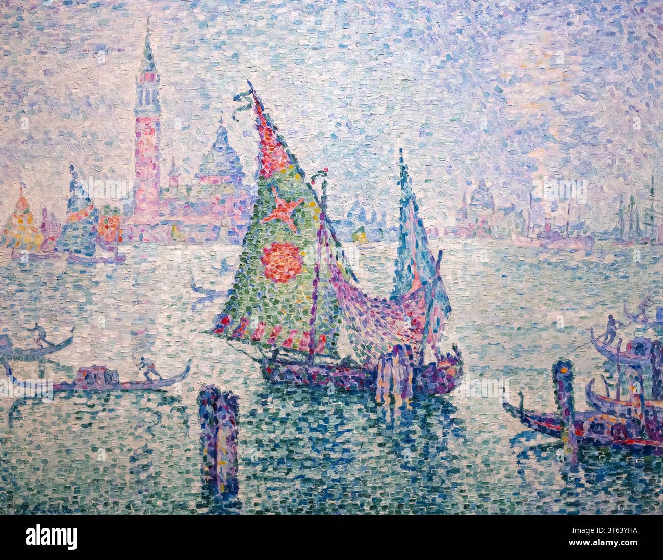 La Voile Verte von Paul Signac - Originales Kunstölgemälde Stockfoto