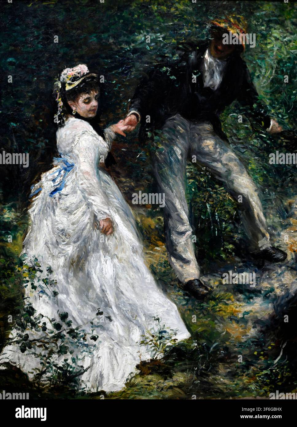Paris, Frankreich: La Promenade (Der Spaziergang), ein Ölgemälde auf Leinwand, das 1870 vom französischen Impressionisten Pierre-Auguste Renoir (1841–1919) gemalt wurde, das eine Stockfoto