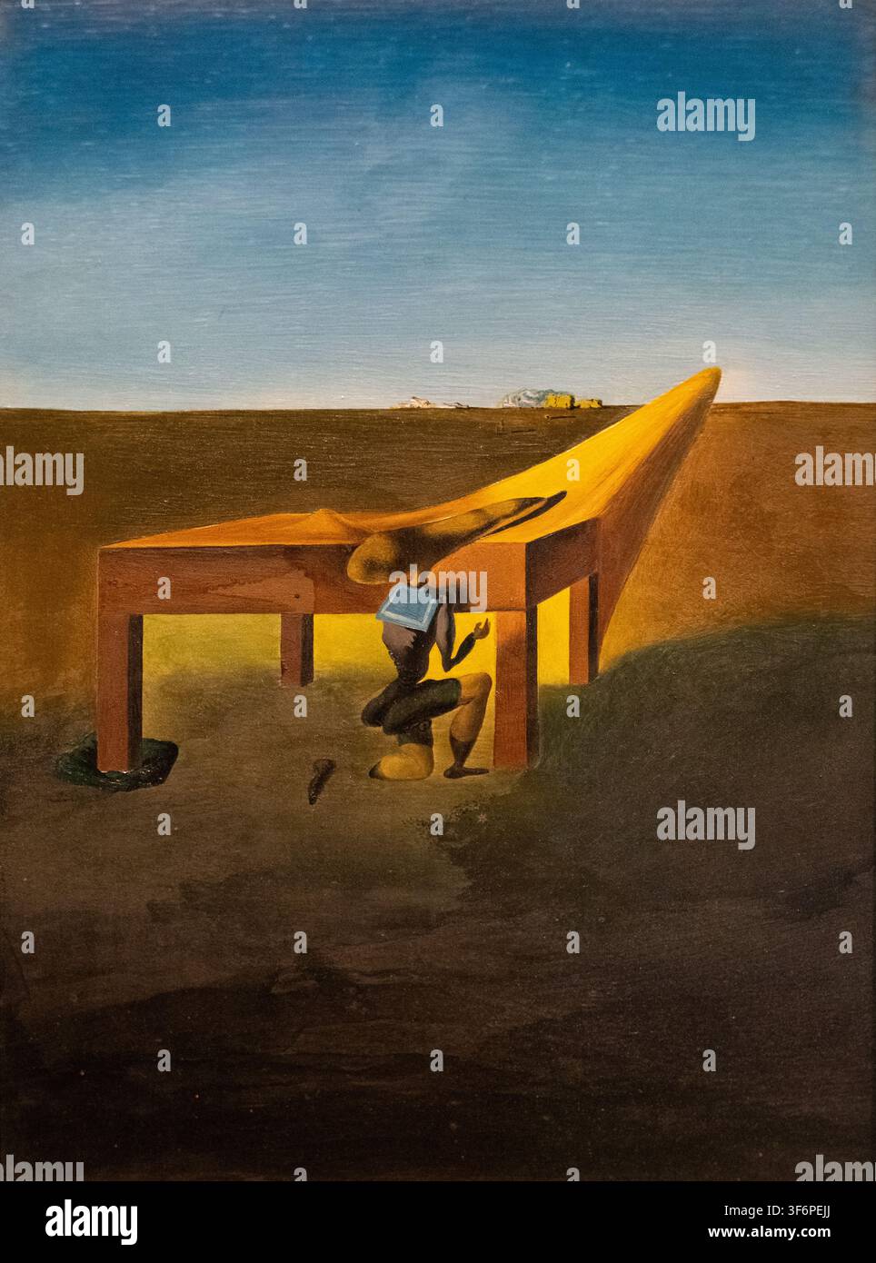 Salvador-Dali-Gemälde mit dem Titel "Ich selbst im Alter von zehn Jahren, als ich das Grashüpfer-Kind war" im Dalí-Museum Stockfoto