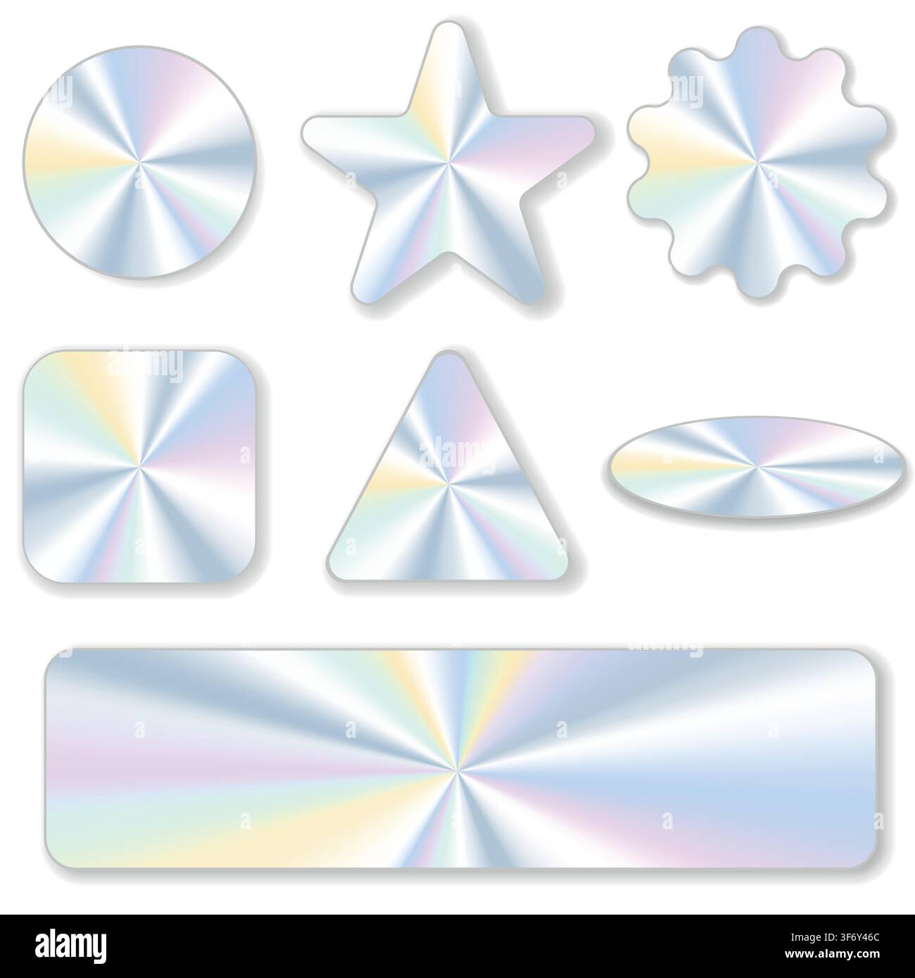 Hologramm-Etiketten-Set Isolierter Vektor-Hologramm-Aufkleber Stock Vektor