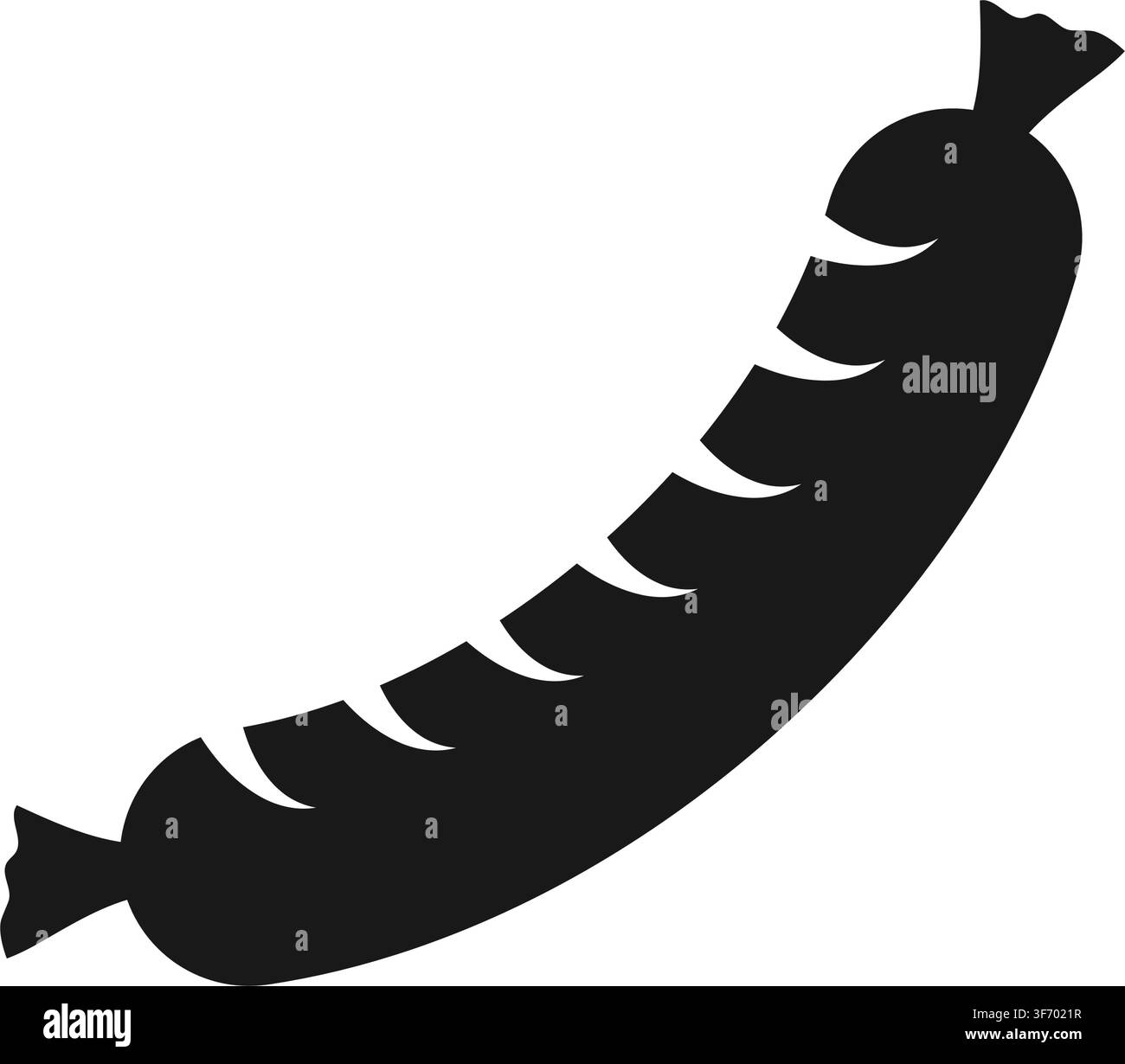 Grilled Sausage Icon Silhouette im flachen Stil. Fleischprodukt-Vektorillustration auf isoliertem Hintergrund. Hot-Dog-Snack-Zeichen-Geschäftskonzept. Stock Vektor