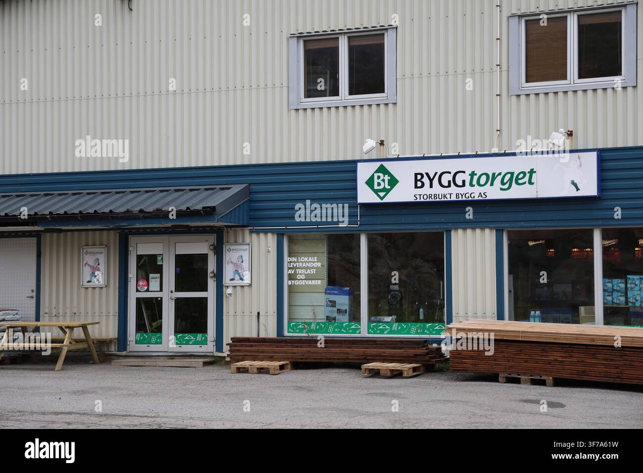 Byggtorget Baumarkt in Nordnorwegen Stockfoto