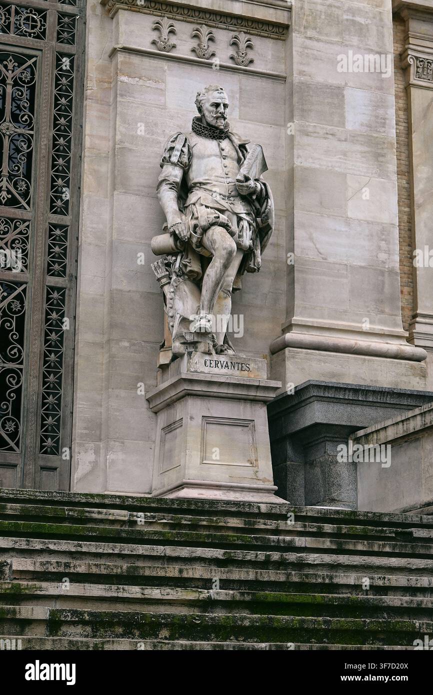 Miguel de Cervantes, Nationalbibliothek von Spanien, Madrid, Spanien Stockfoto