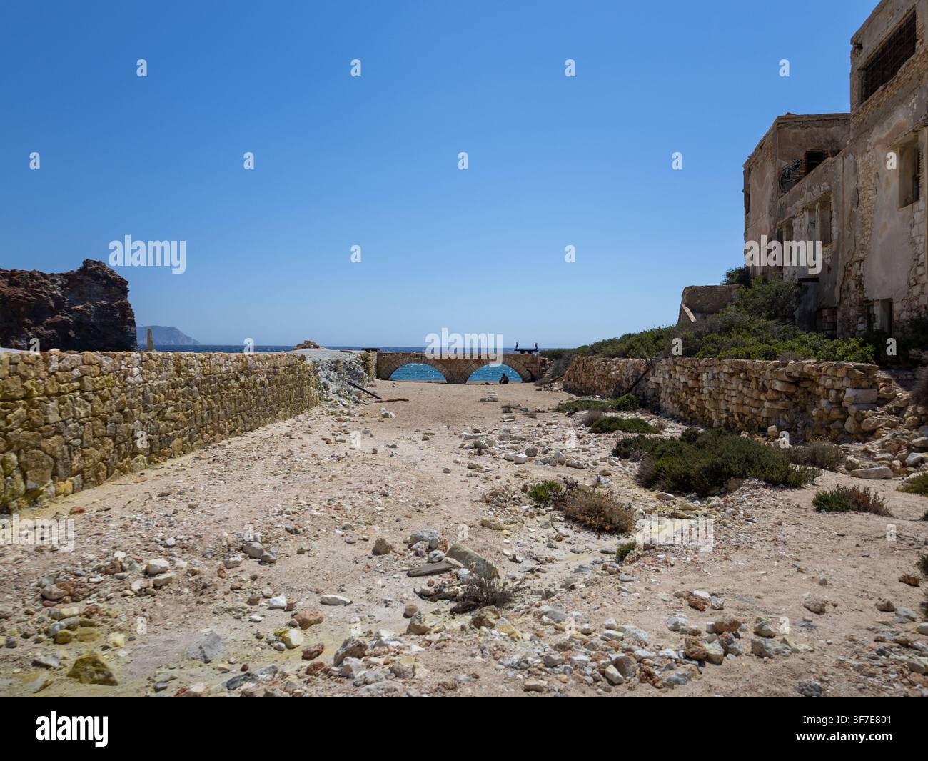 Schwefelmine Paliorema, Milos-Insel Stockfoto
