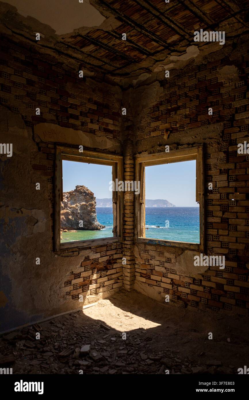 Schwefelmine Paliorema, Milos-Insel Stockfoto