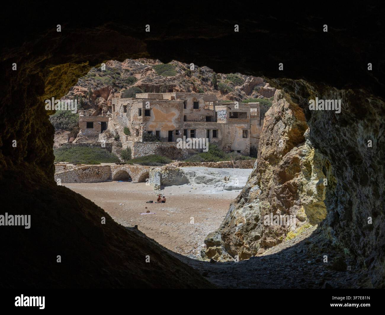 Schwefelmine Paliorema, Milos-Insel Stockfoto