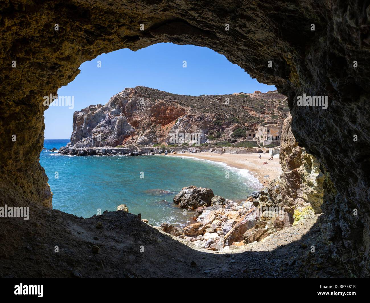 Schwefelmine Paliorema, Milos-Insel Stockfoto
