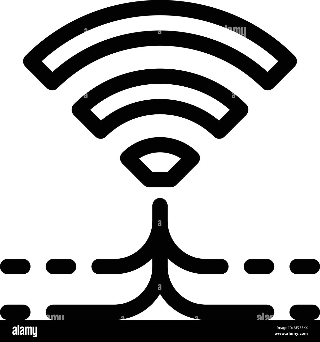 Wifi-Sendungs-Symbol, drahtloses Signalverbindungsnetz Stock Vektor
