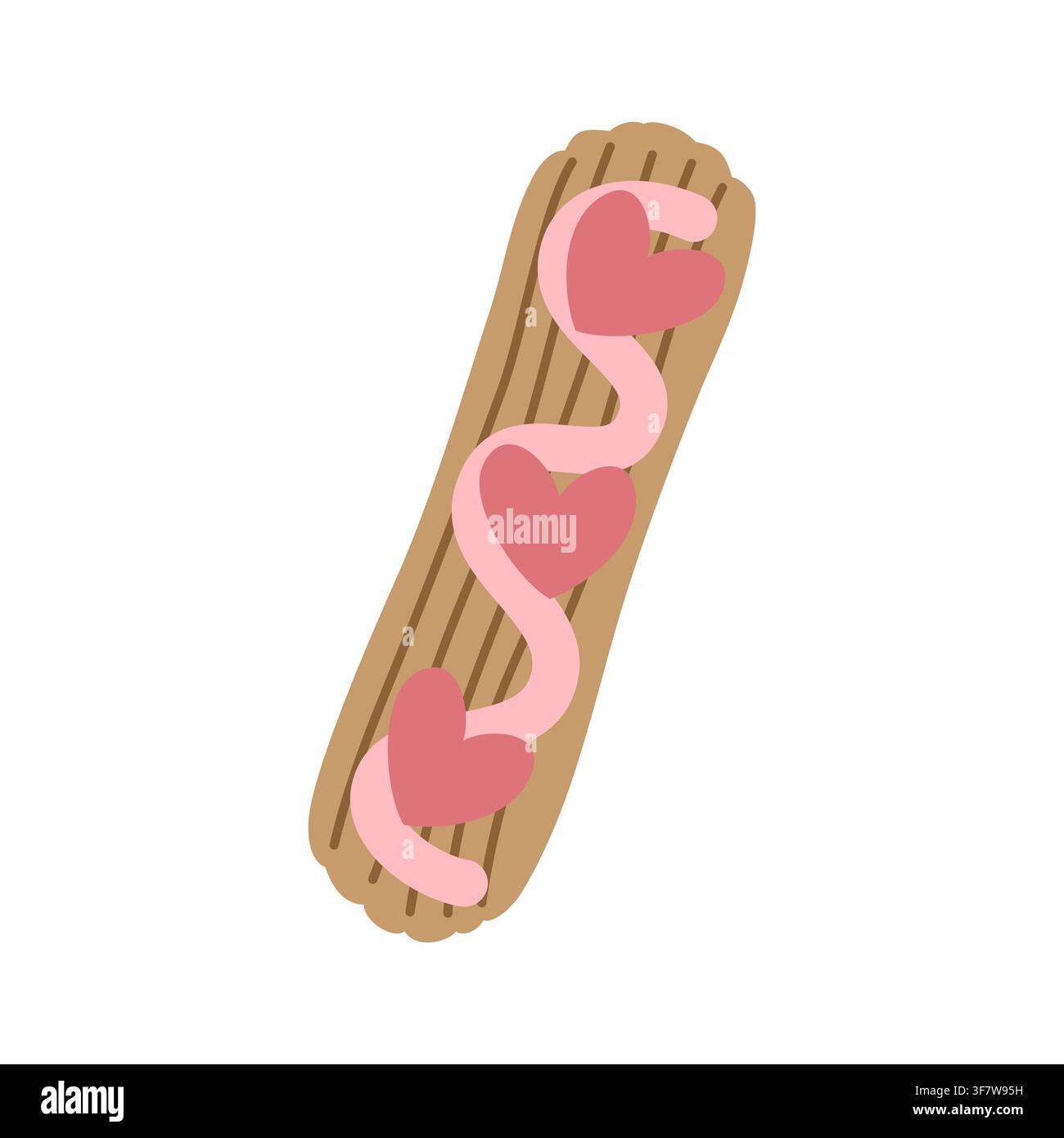 Valentinstagsherz-dekorierter Keks Stock Vektor