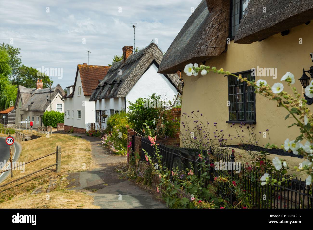 Strohhäuser in Finchingfield, Essex, England. Stockfoto