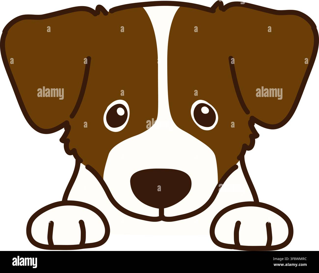 Jack Russell Terrier Welpe Vorderkopf Stock Vektor