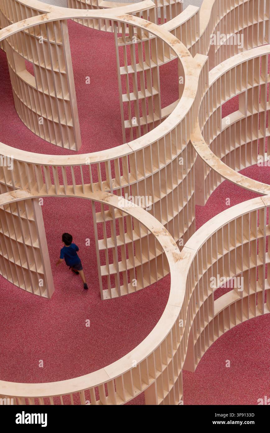 Der Spielplatz von Snarkitecture im National Building Museum, Washington DC, USA Stockfoto