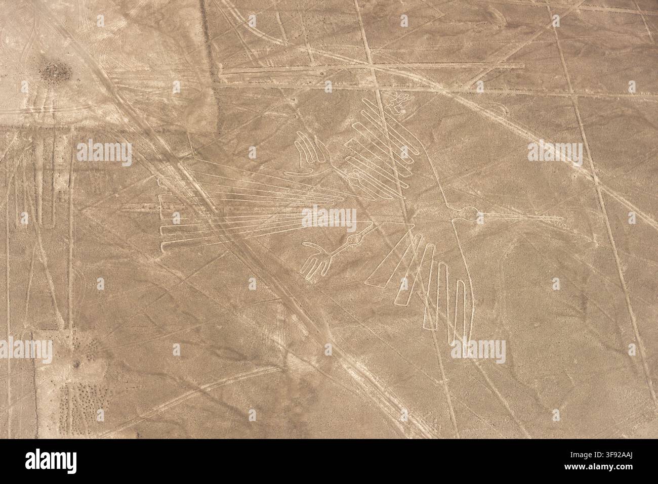 Luftbild der Nazca-Linien, Peru  Alte Geoglyphen Stockfoto