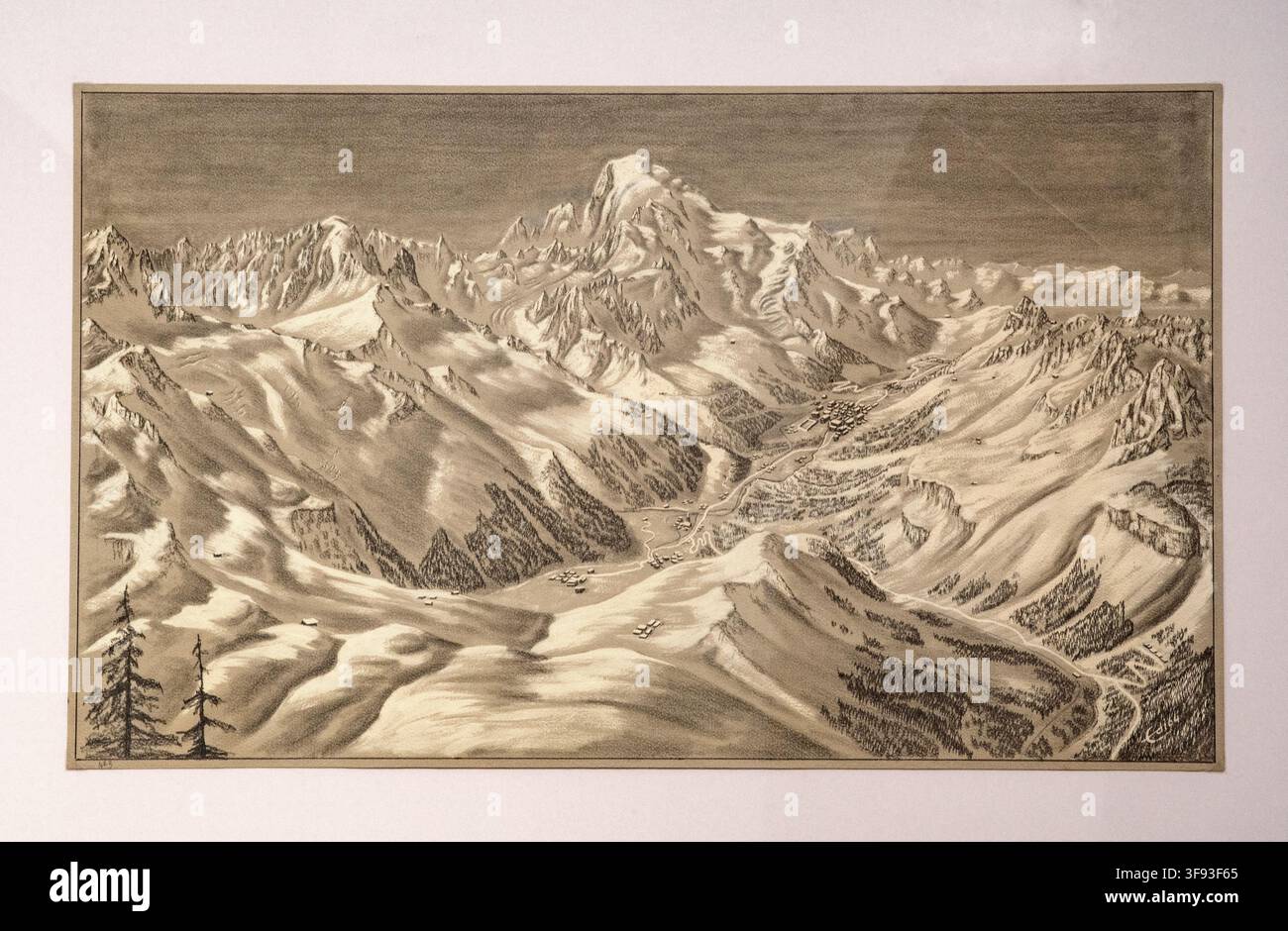 Italien Piemont Turin Monte dei Cappuccini Museum des Berges Ausstellung über Edi Consolo - Tal von Chamonix 1964 Stockfoto