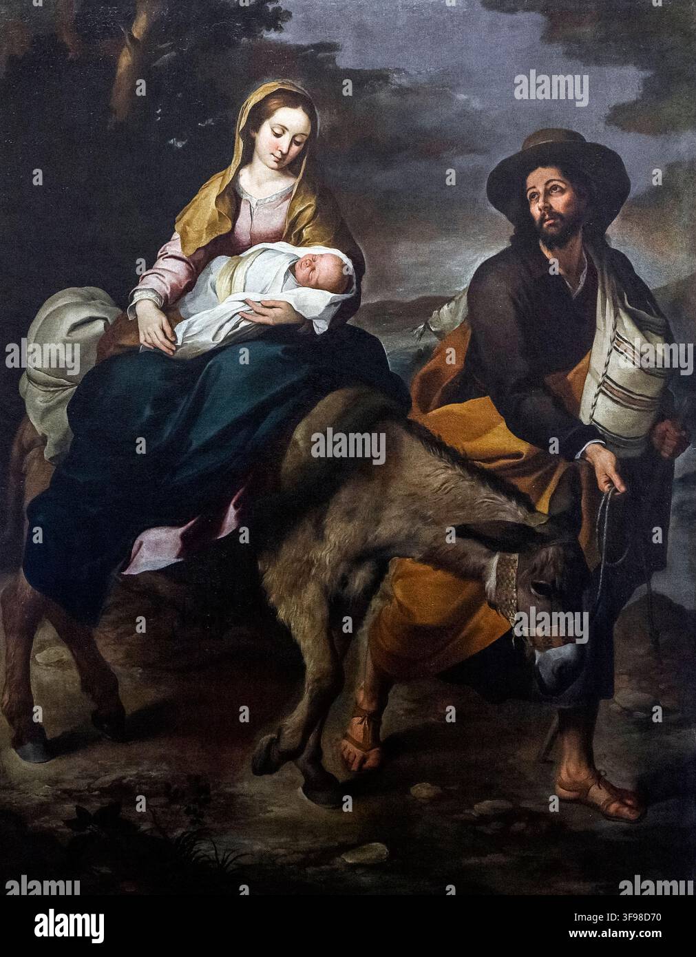 Italien Ligurien Genua Neue Straße Museen Weißer Palast Bartolomeo Stefano Murillo Der Flucht nach Ägypten Stockfoto
